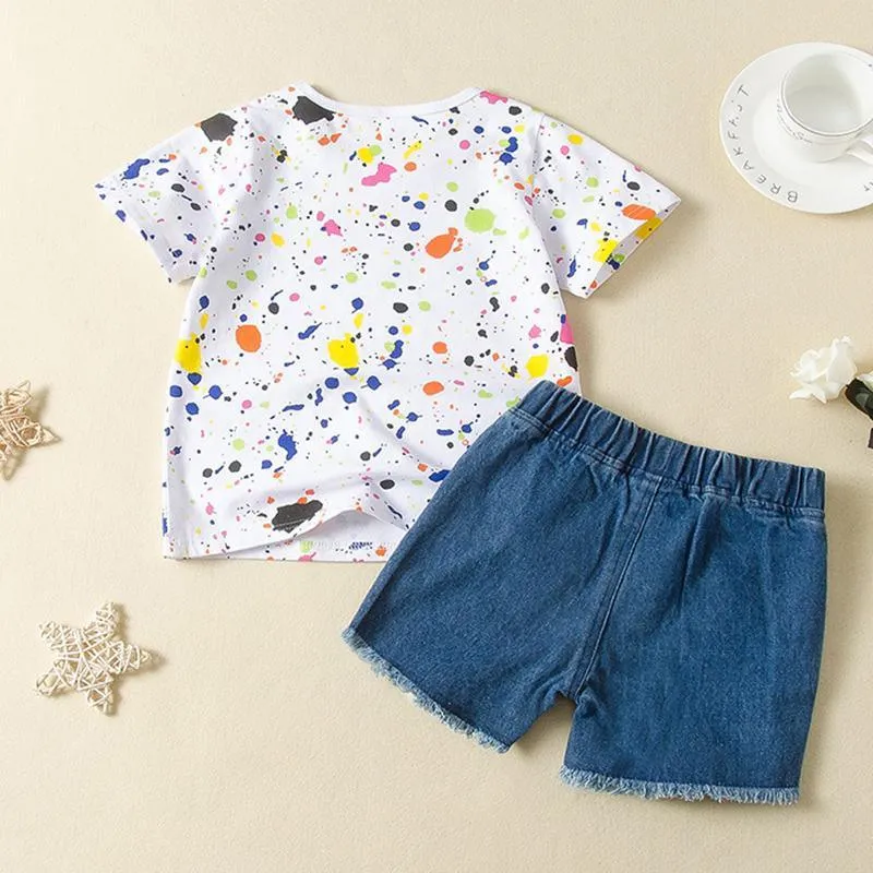 2-piece Tie dye Pattern T-shirt & Shorts for Toddler Girl£¨No Shoes???Wholesale children's clothing