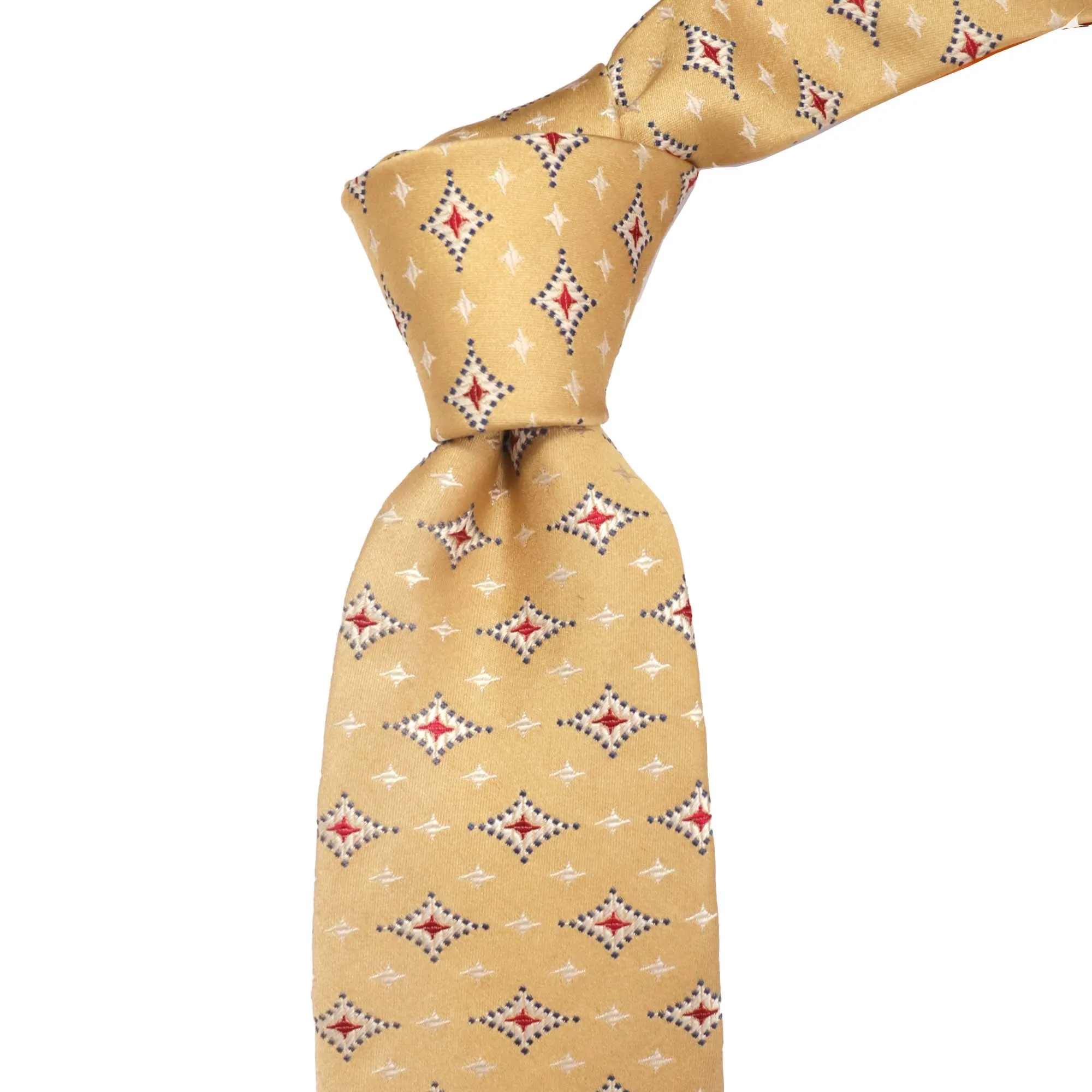 A.Azthom 8cm Golden Parisian flower tie Silk Woven B