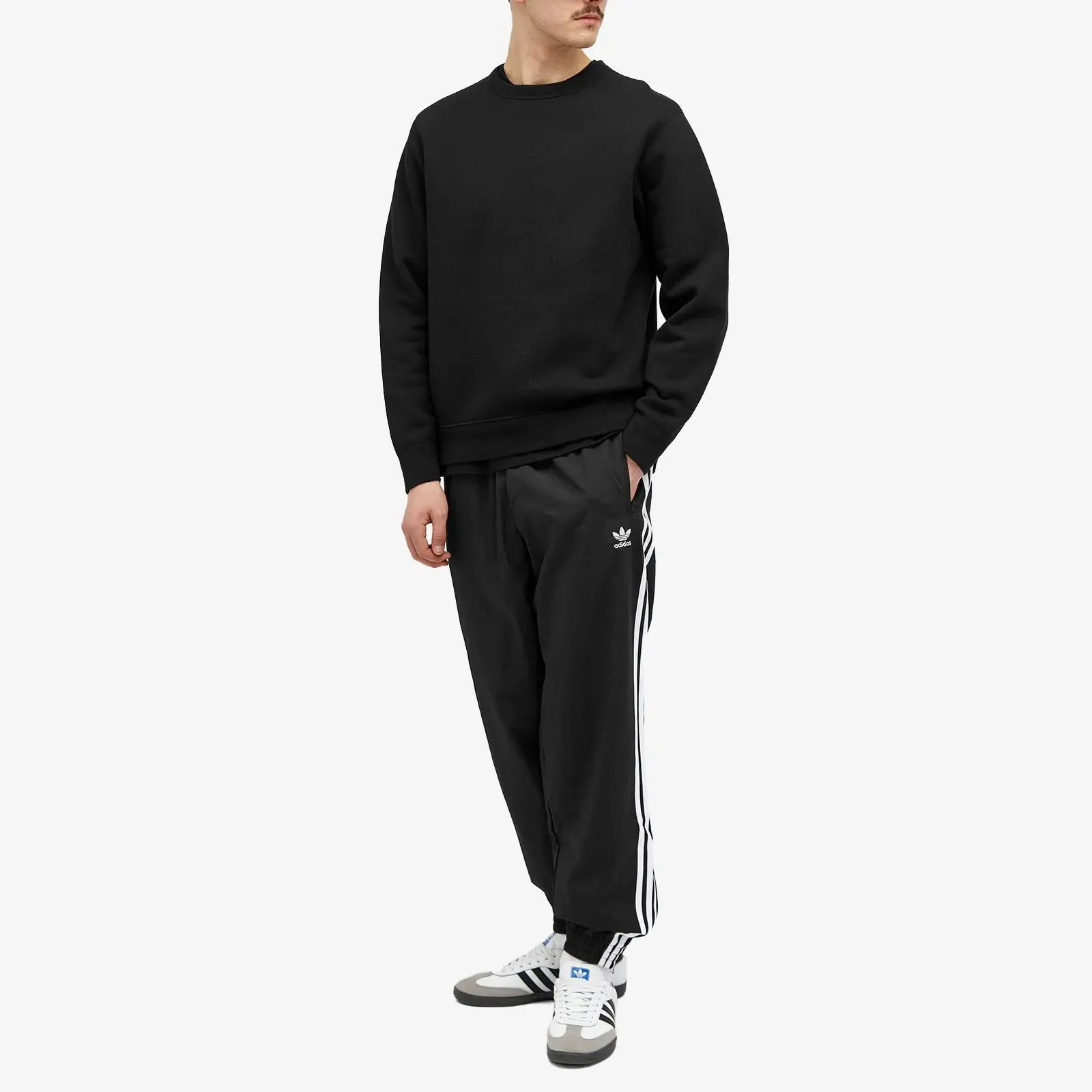 Adidas Woven Firebird Track Pants, Black/White