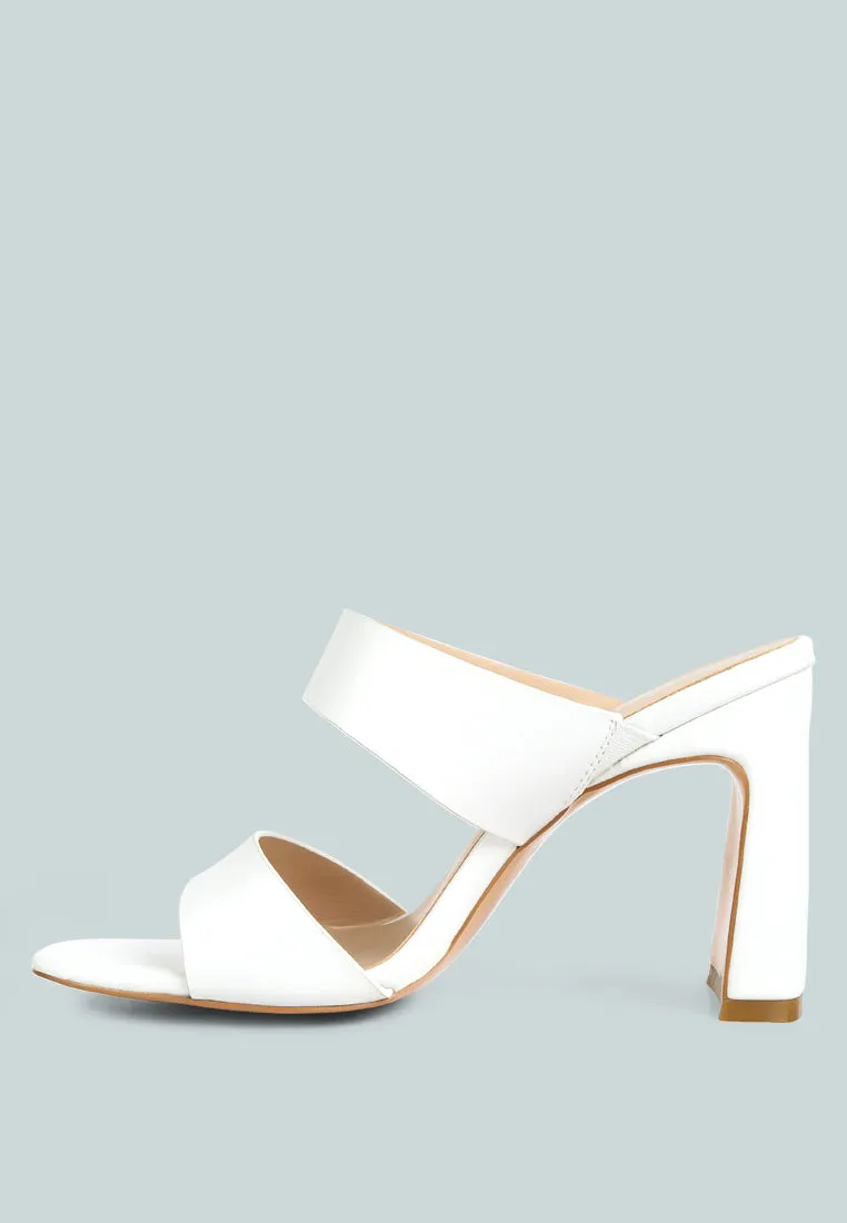 Alodia Slim Block Heel Sandals In White