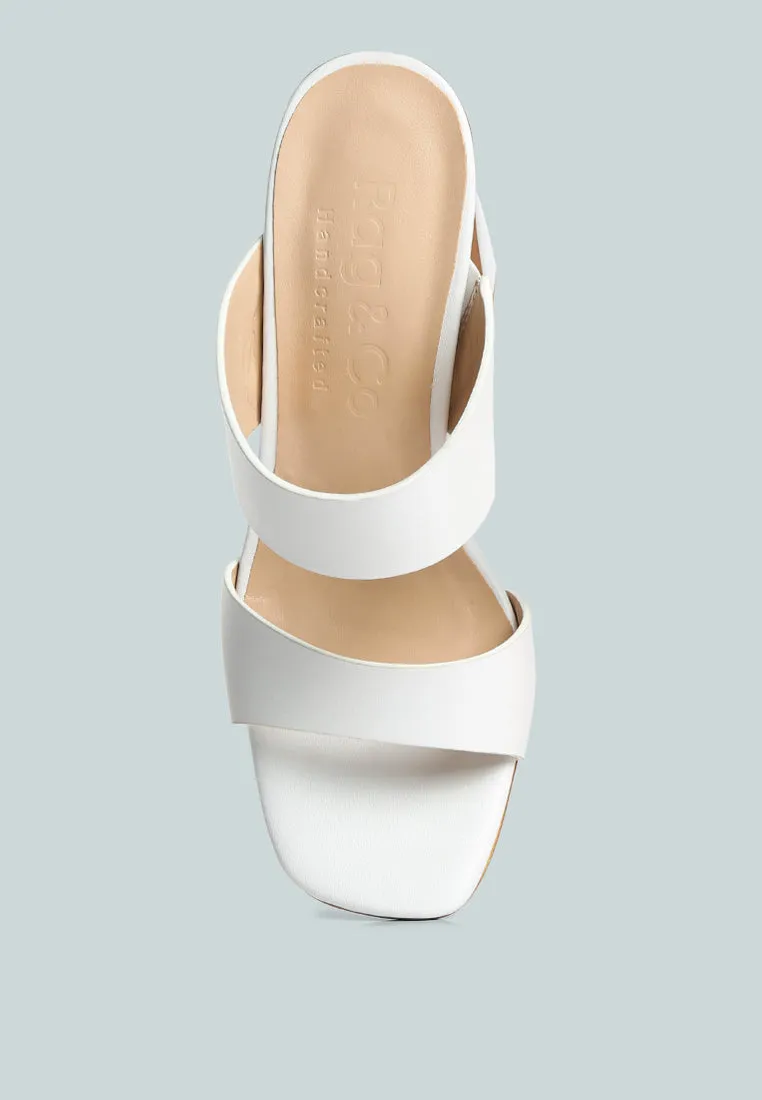 Alodia Slim Block Heel Sandals In White