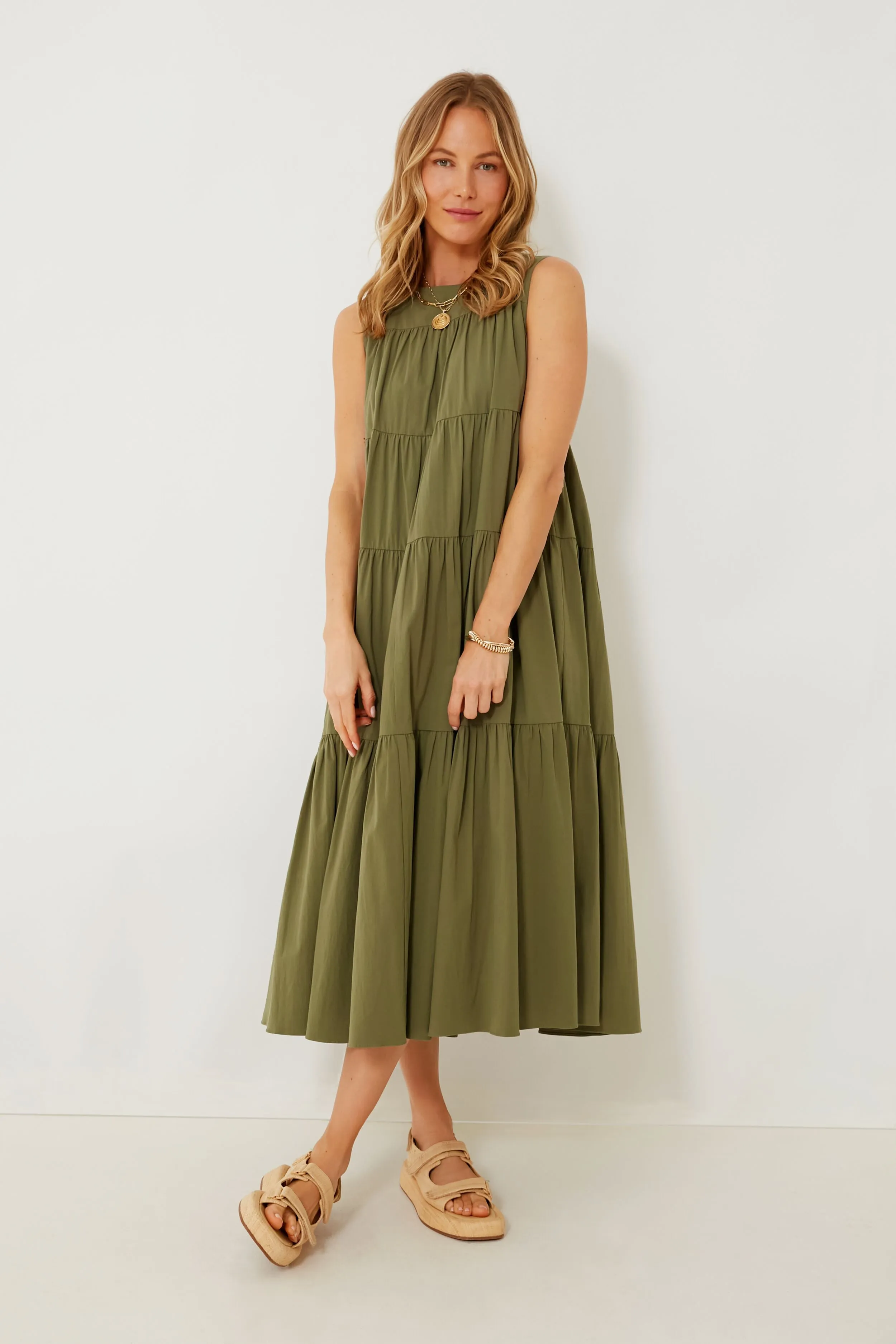 Army Green Carmen Dress