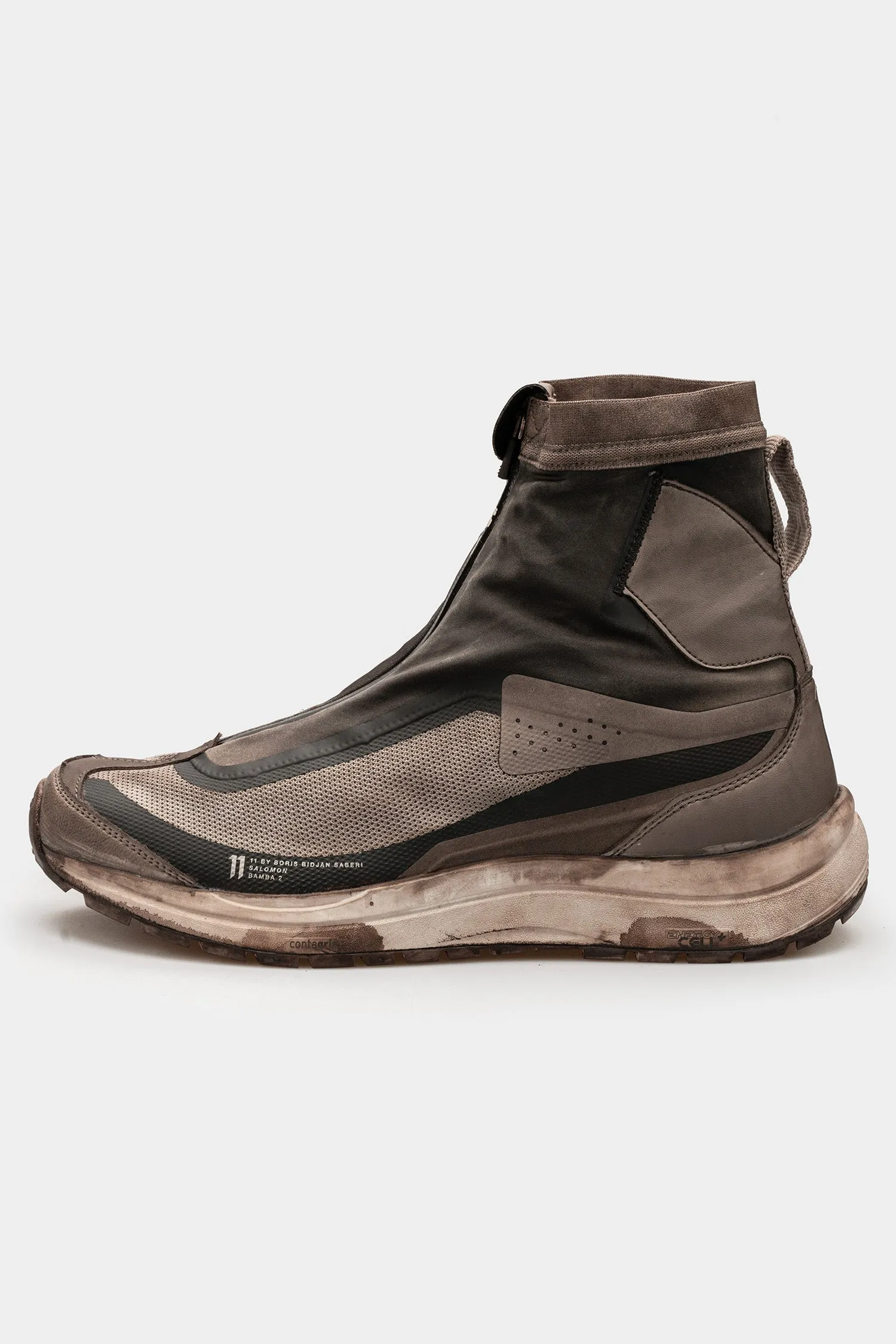 BAMBA 2 - Object dyed high top sneakers, Dirty grey