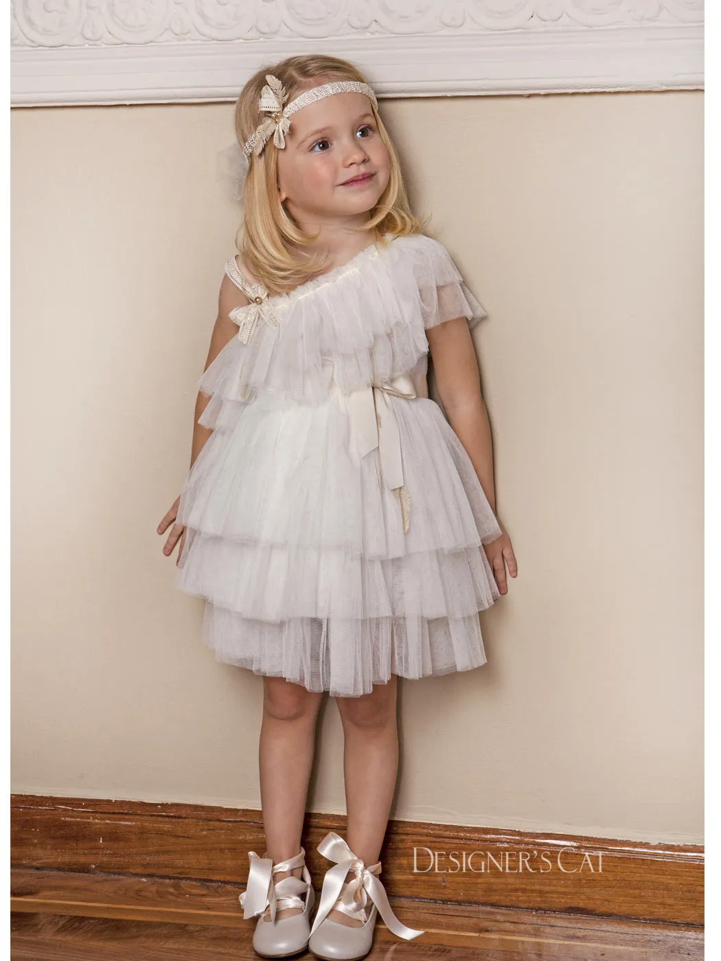 Baptism tulle dress - AMELIA ivory