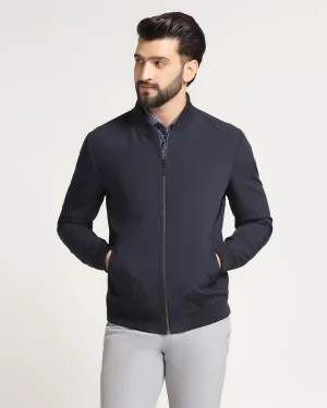 Bomber Navy Textured Zipper Jacket - Griffin