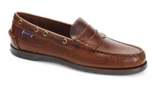 Brown Gum Sloop Waxed Leather Loafer