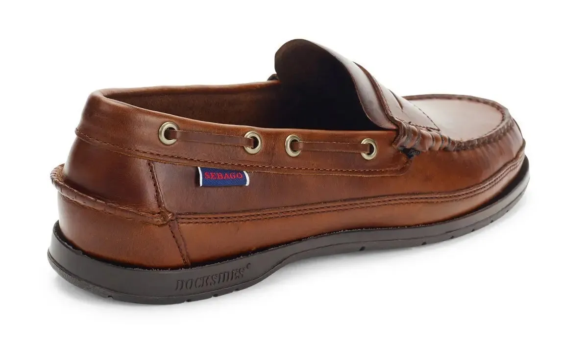 Brown Gum Sloop Waxed Leather Loafer