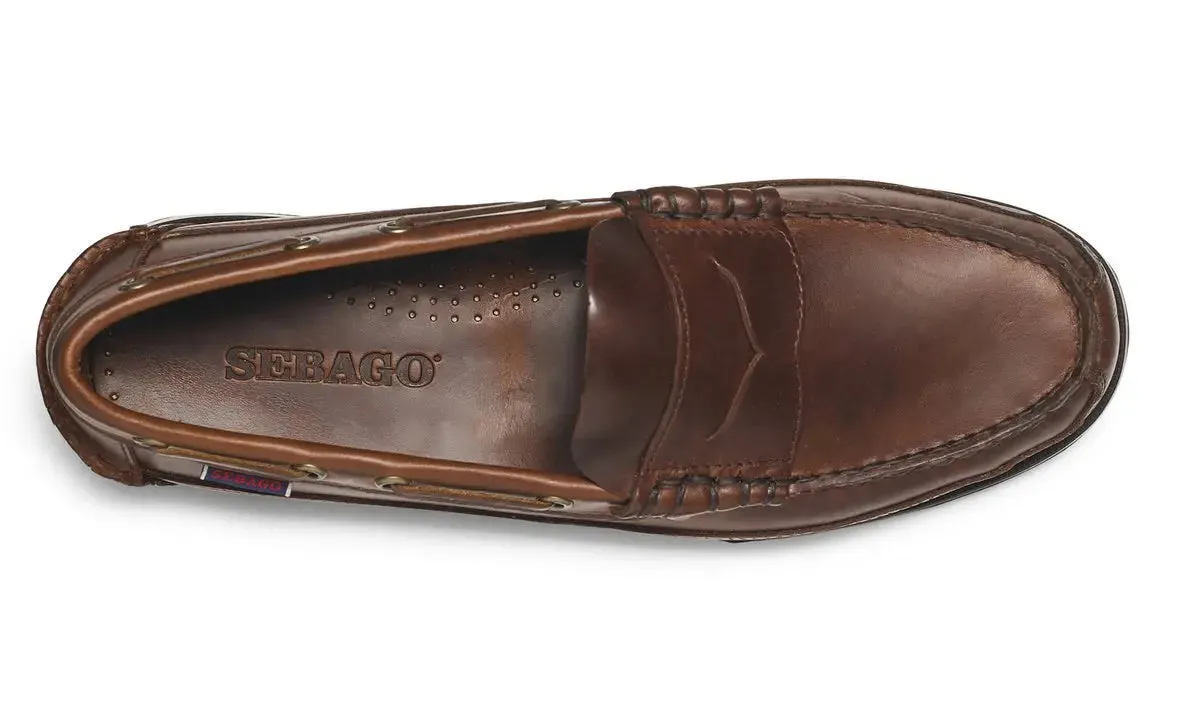 Brown Gum Sloop Waxed Leather Loafer