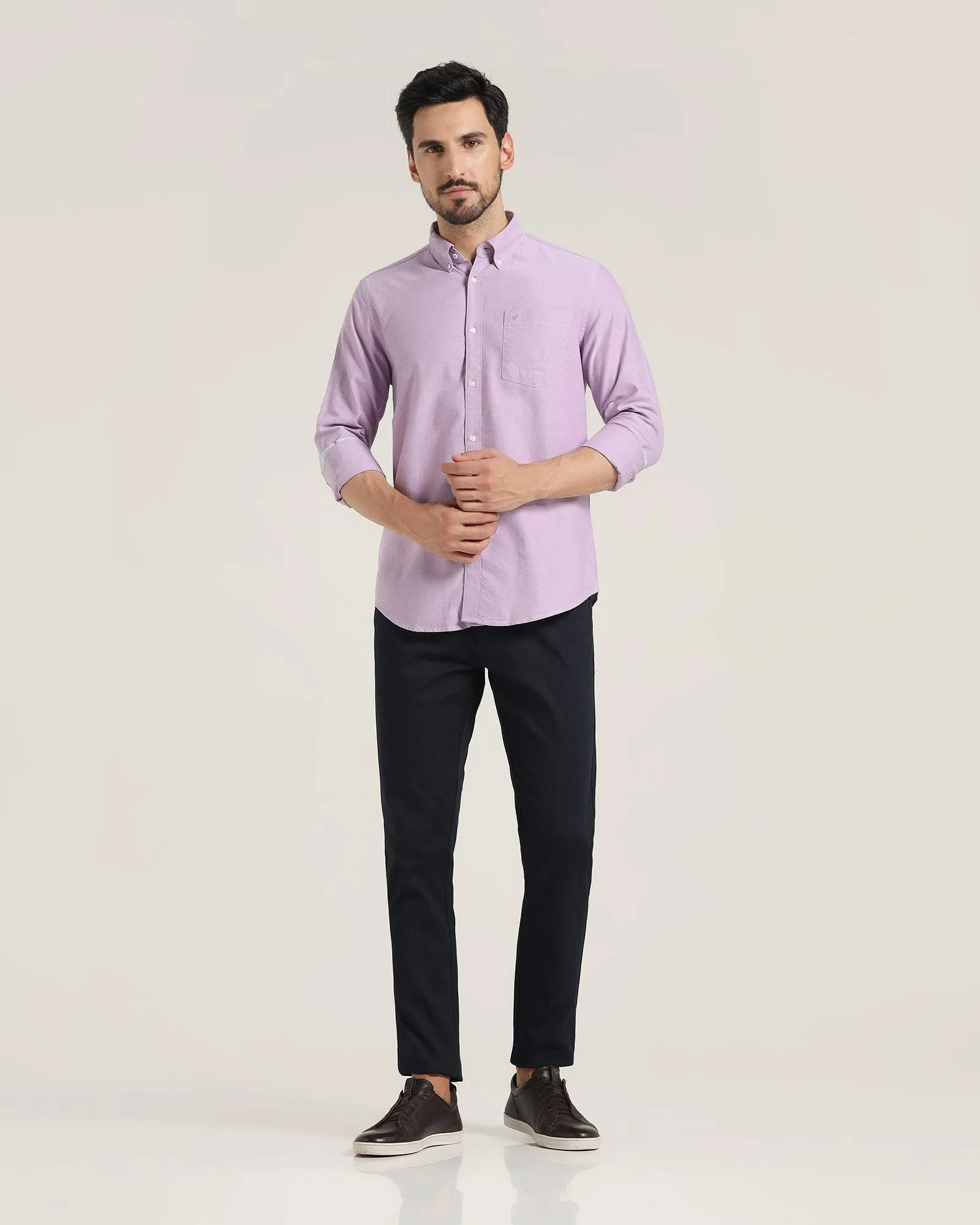 Casual Lavender Solid Shirt - Ronic