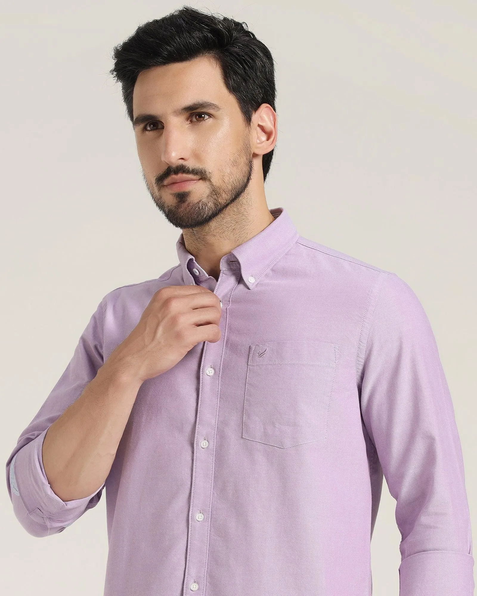 Casual Lavender Solid Shirt - Ronic