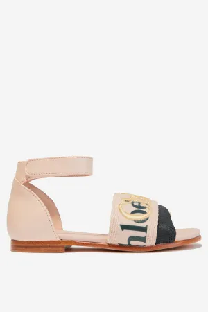 Chloé Girls Leather Branded Sandals