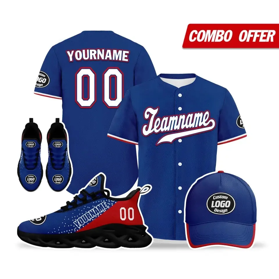 Custom Blue Jersey Maxsoul Shoes And Hat Combo Offer Personalized,ZH-24020092