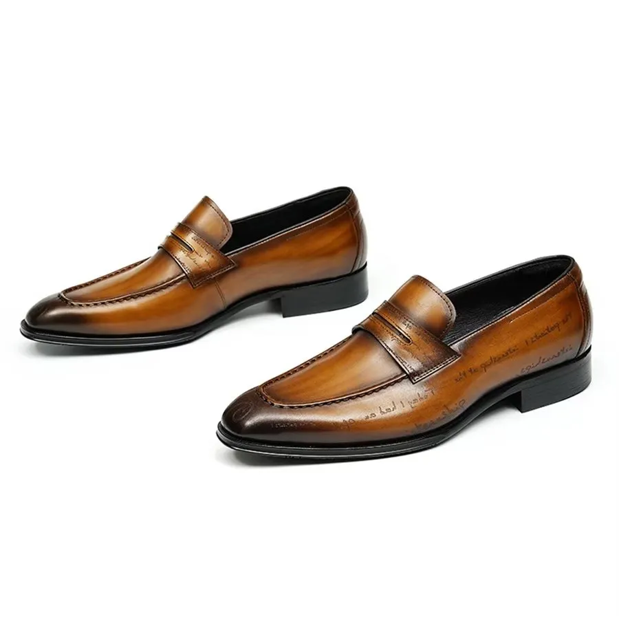 Elegant Carved British Leather Executive Shoes