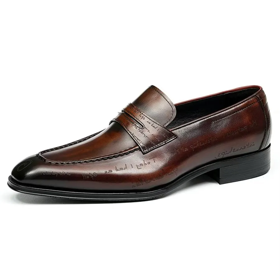 Elegant Carved British Leather Executive Shoes