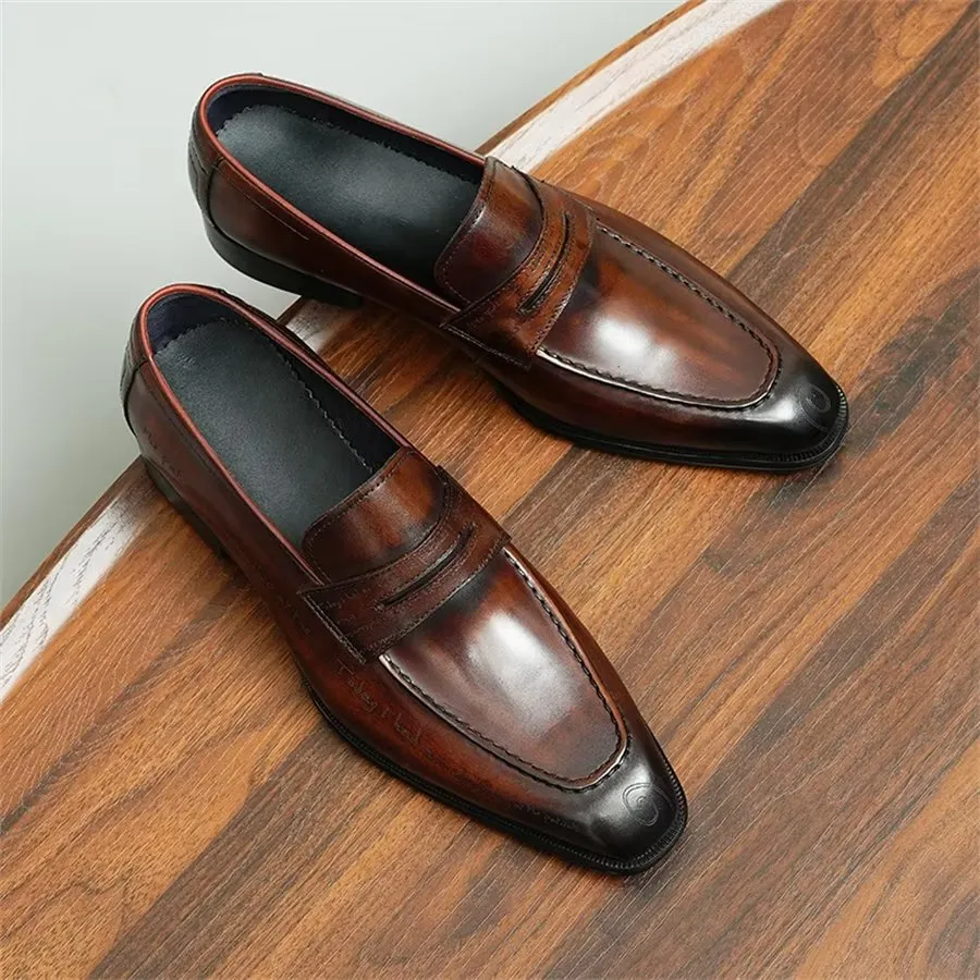 Elegant Carved British Leather Executive Shoes