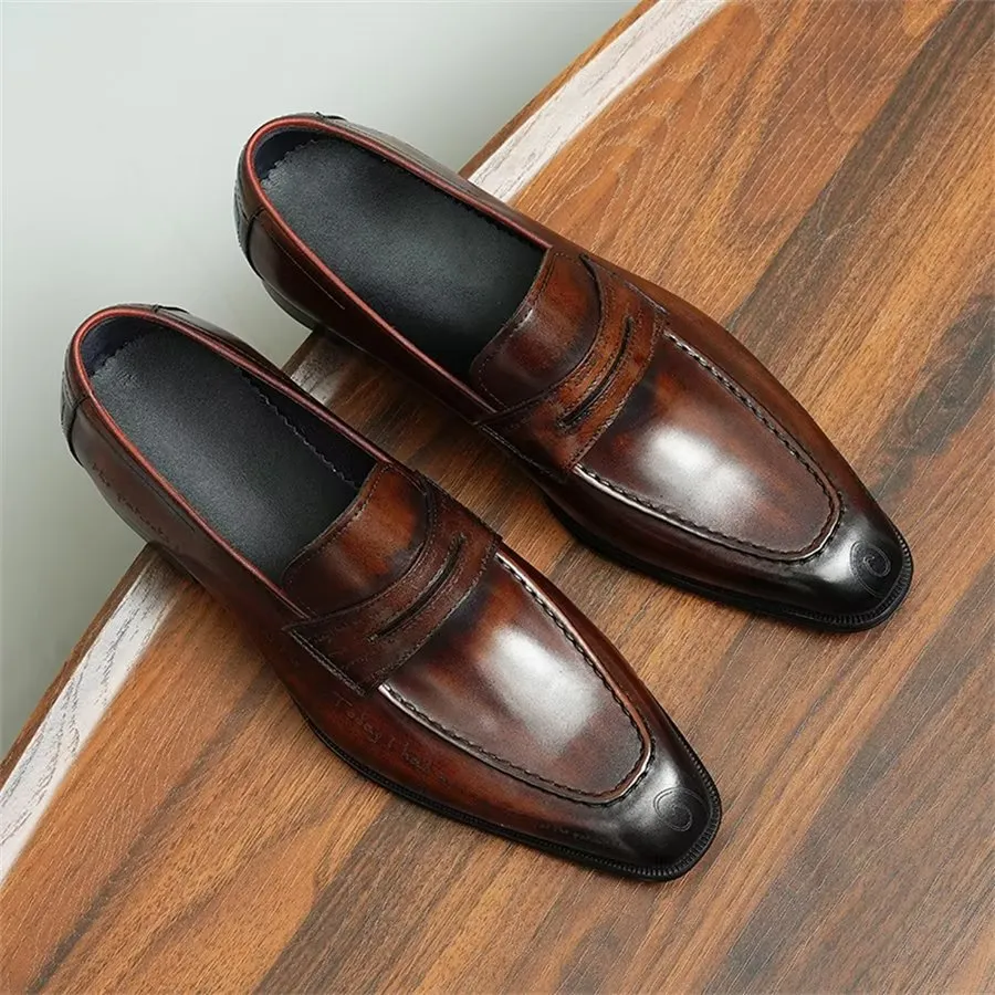 Elegant Carved British Leather Executive Shoes