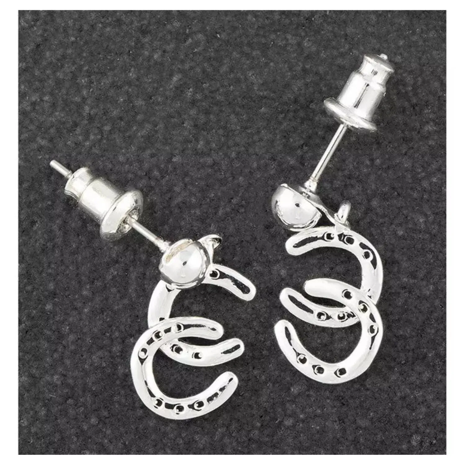 Equilibrium Country Silver Plated Horse Shoes Earrings