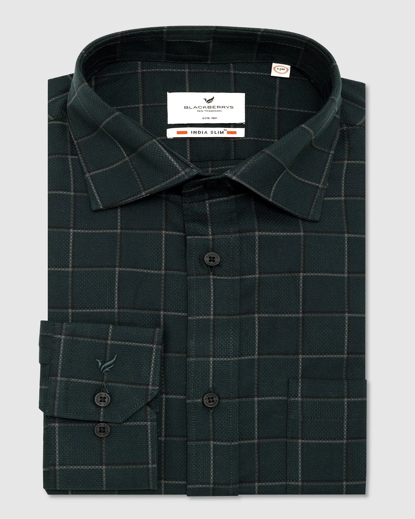 Formal Dark Green Check Shirt - Herd