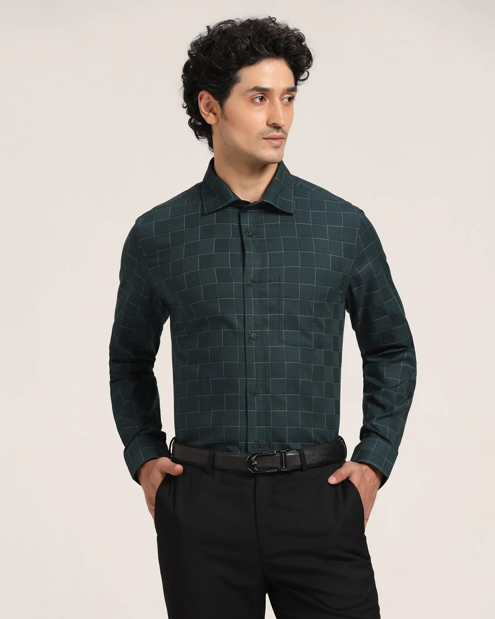 Formal Dark Green Check Shirt - Herd