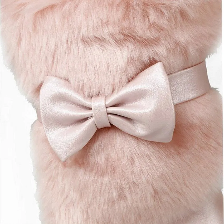 Furry Pink Bow Boots