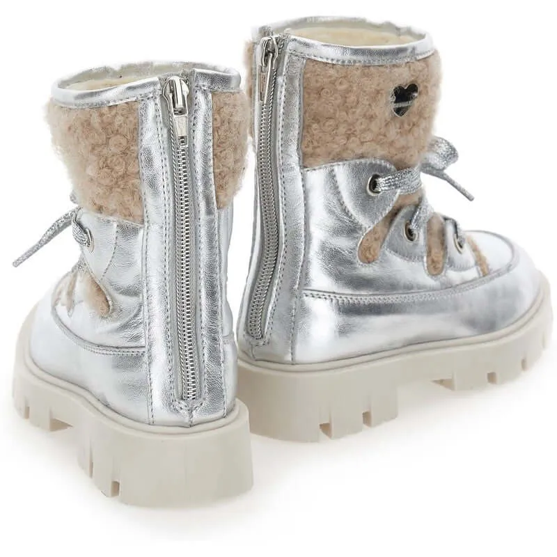 Girls Silver Boots