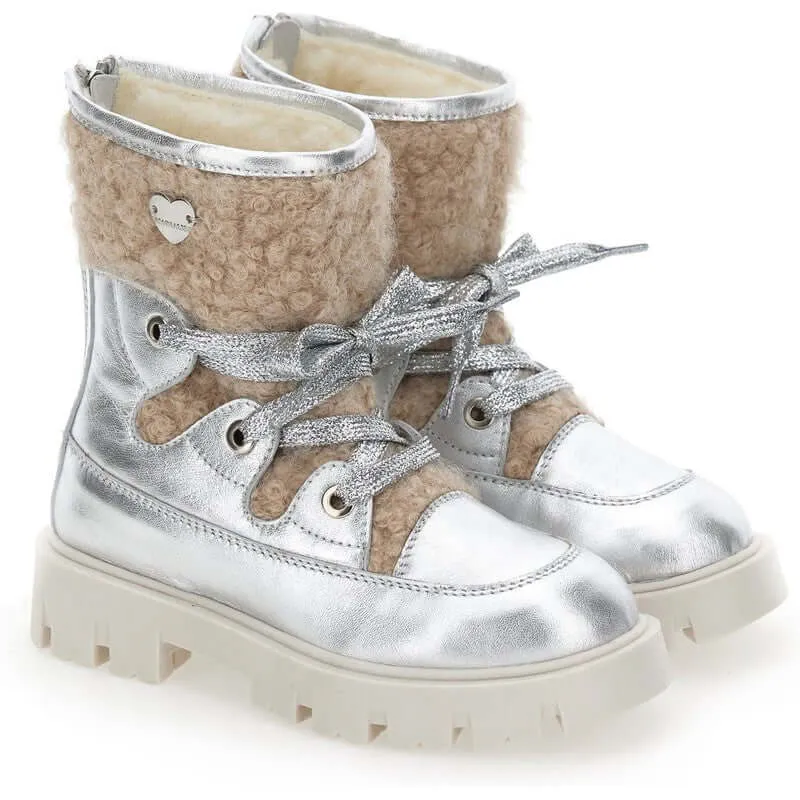 Girls Silver Boots