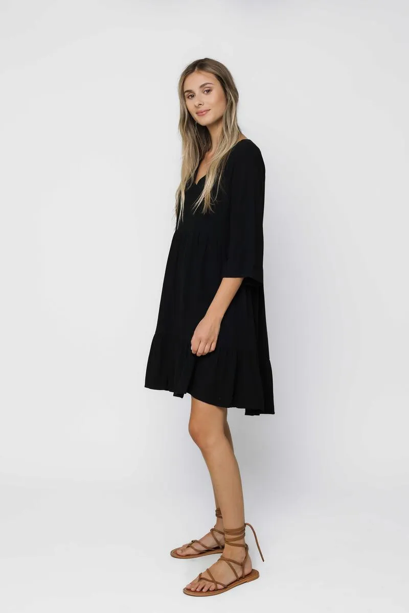 Grace Tiered Dress - Black