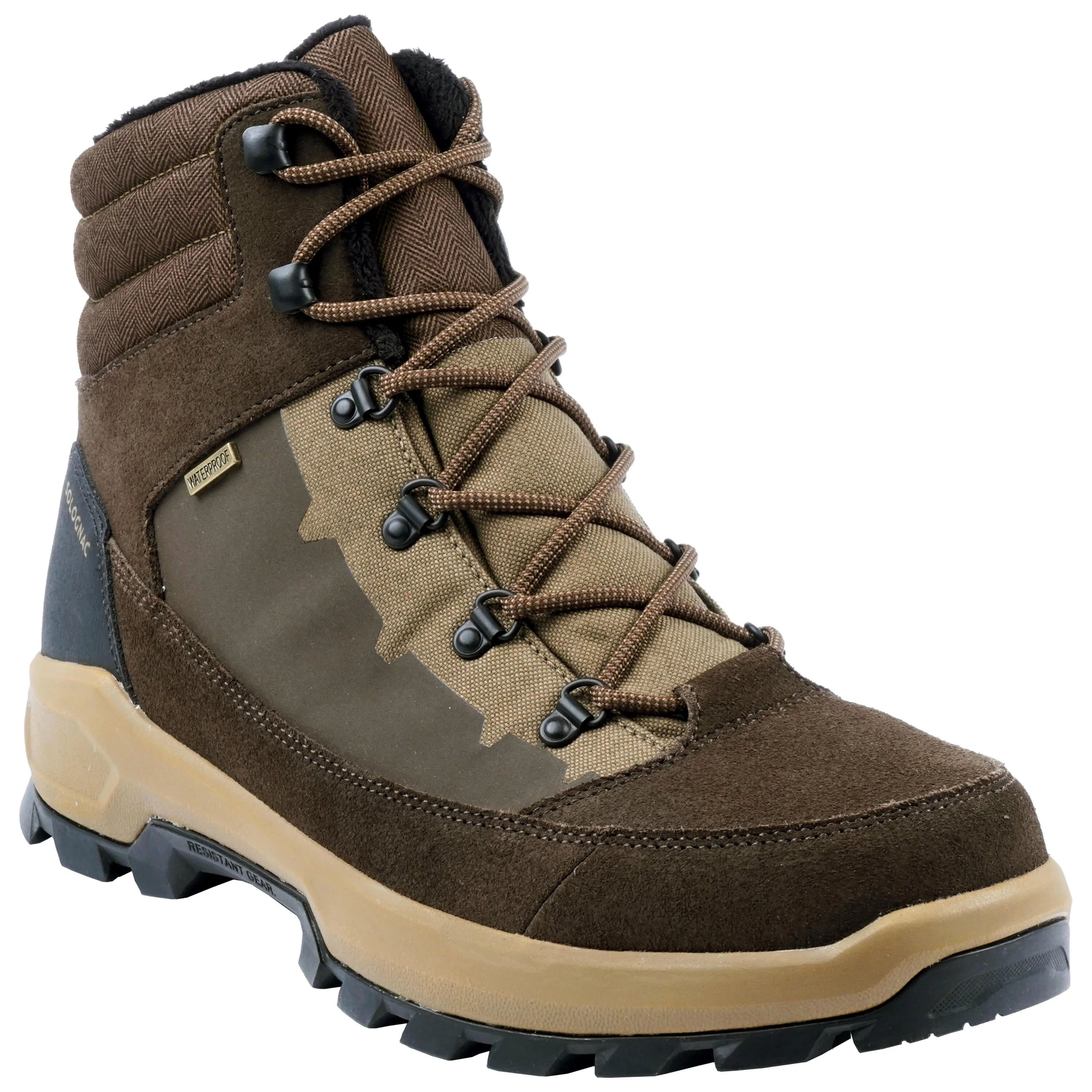 Hunting boots Solognac Crosshunt 500, beige-brown/brown