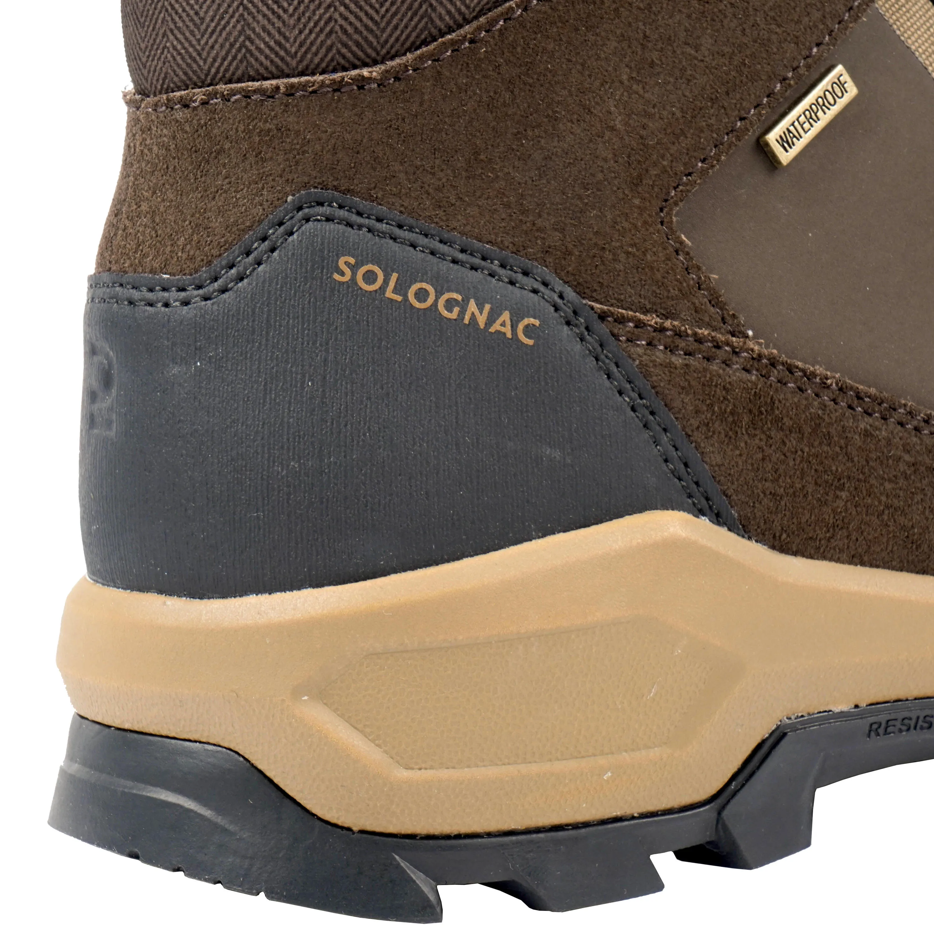 Hunting boots Solognac Crosshunt 500, beige-brown/brown