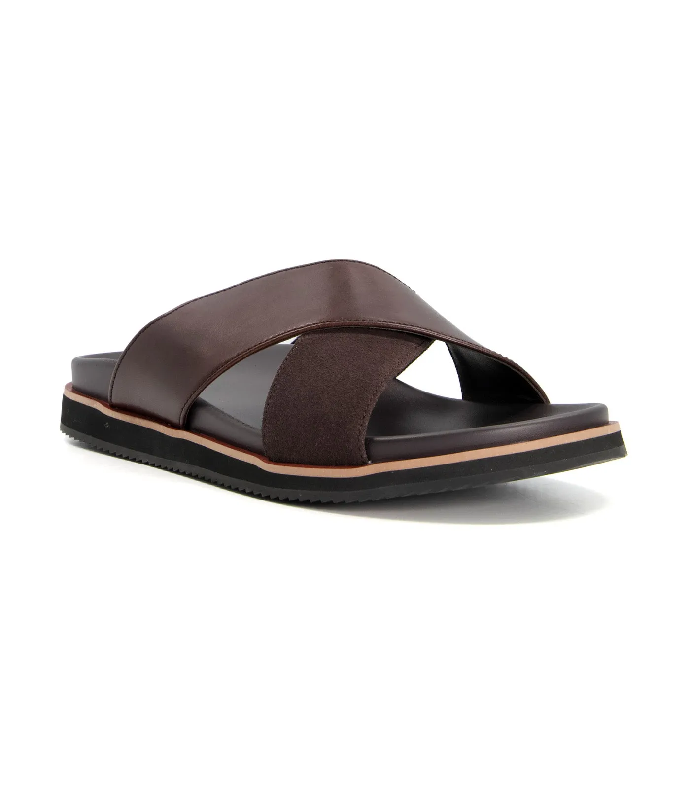 Itta Cross Strap Sandals Brown