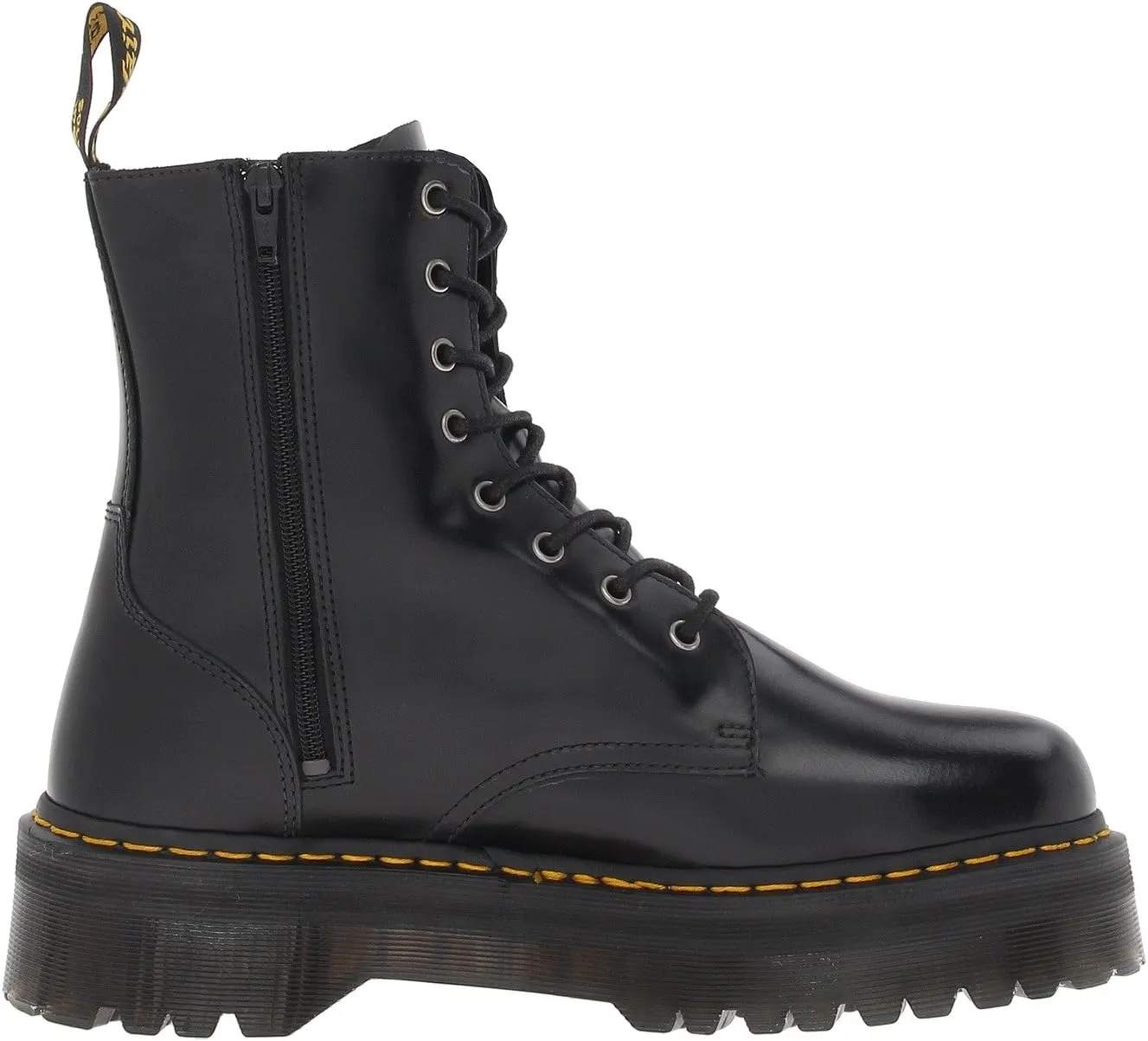 Jadon Smooth Leather Platform Boots Dr. Martens Black Polished Smooth