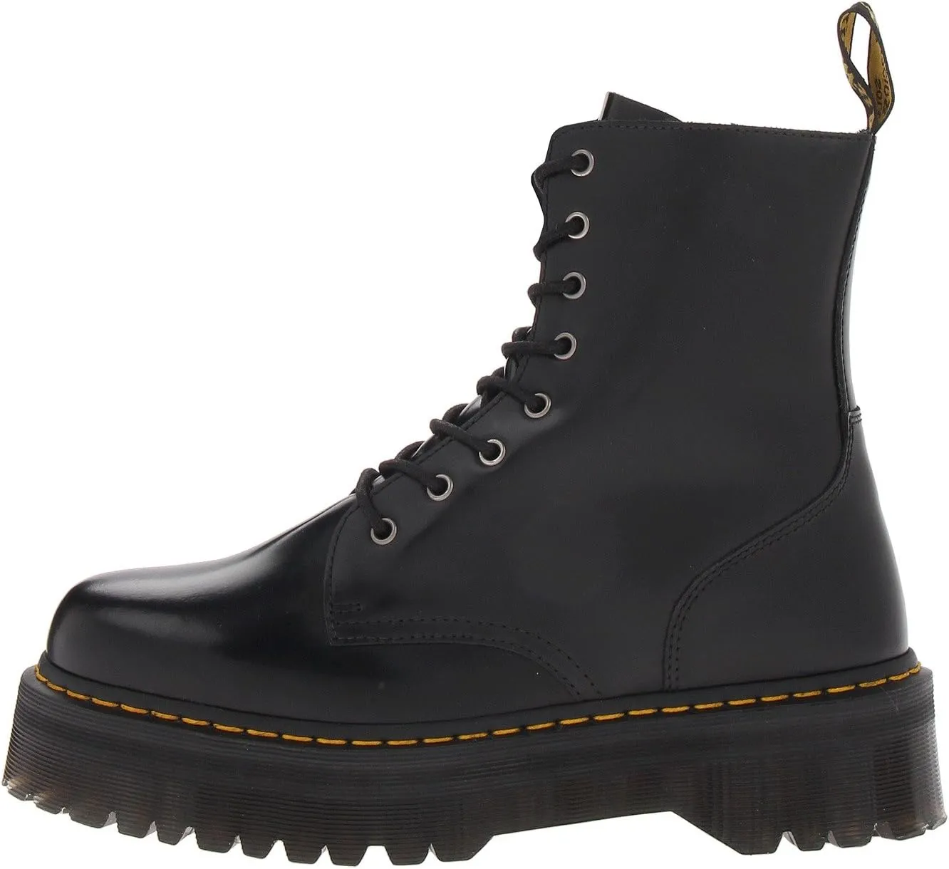 Jadon Smooth Leather Platform Boots Dr. Martens Black Polished Smooth