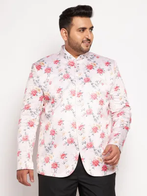 Jashvi Plus Size Men's Peach Silk Blend Jodhpuri