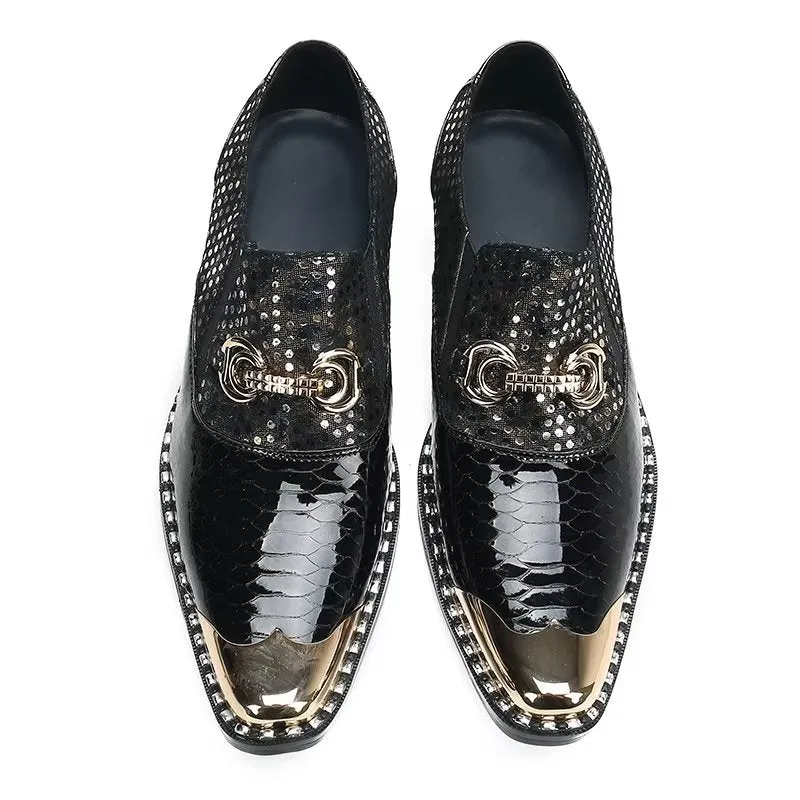 LavishCroc Genuine Leather Slip-on Dress Shoes