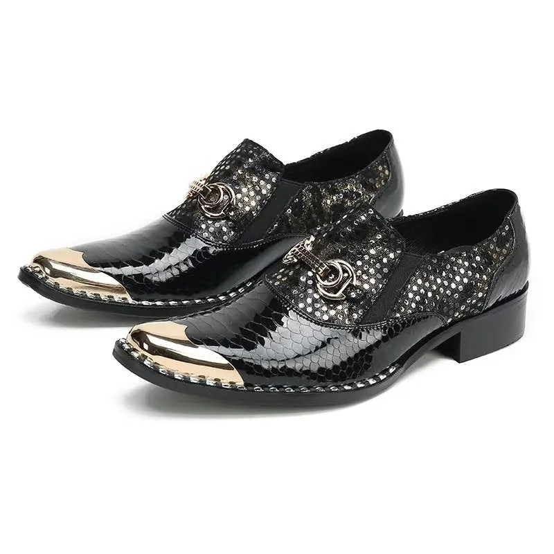 LavishCroc Genuine Leather Slip-on Dress Shoes