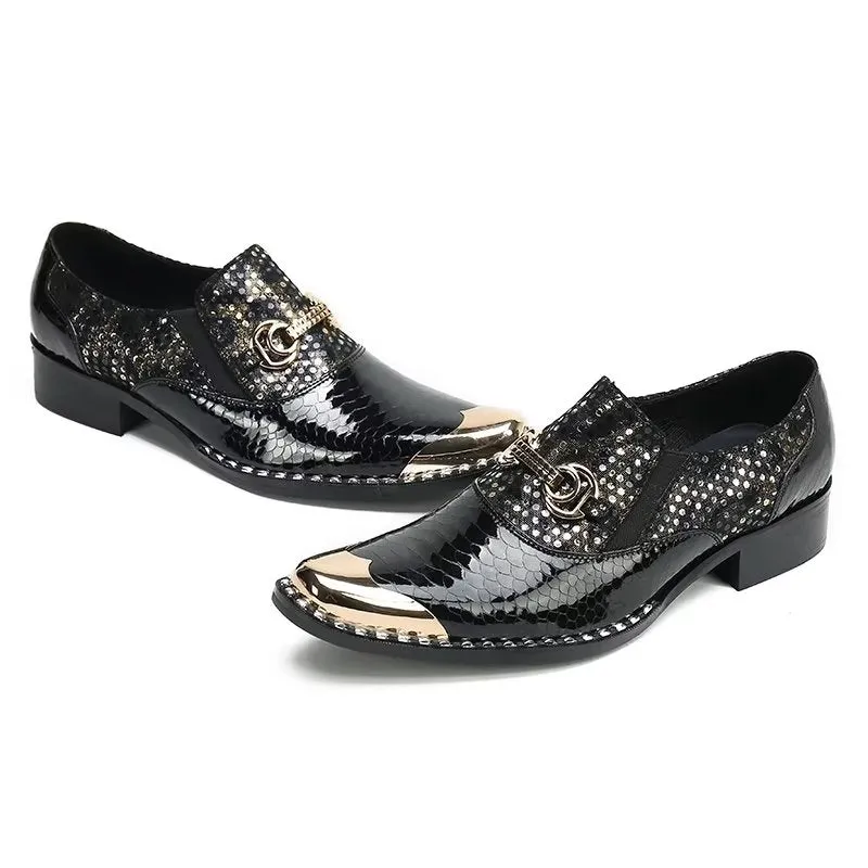 LavishCroc Genuine Leather Slip-on Dress Shoes