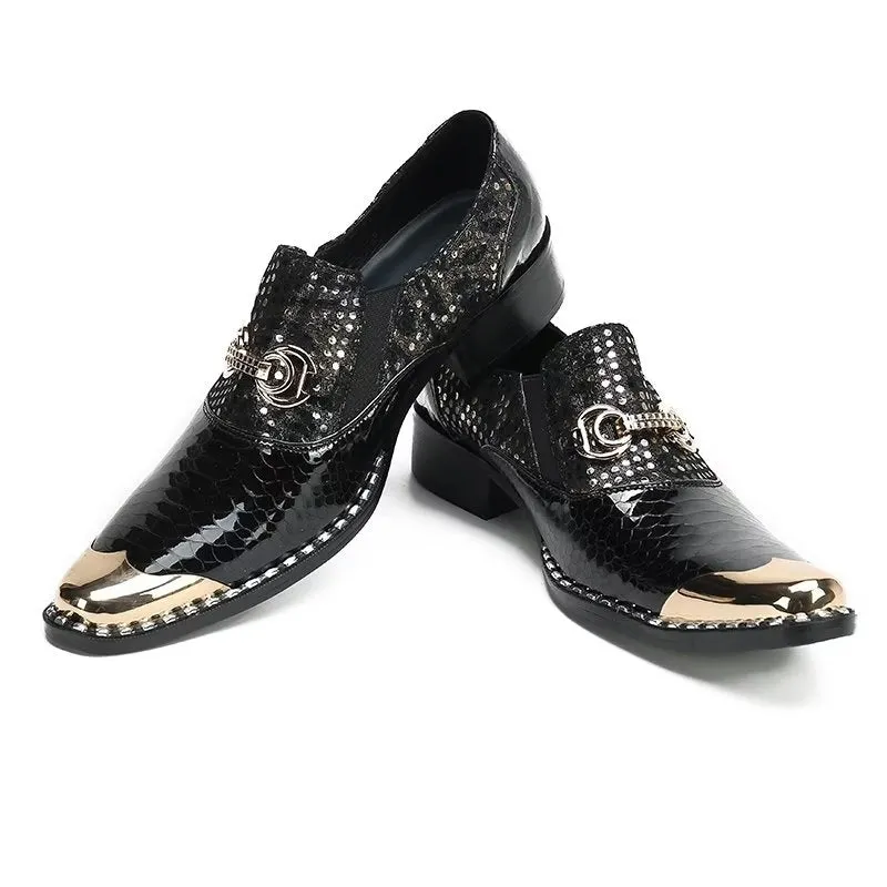 LavishCroc Genuine Leather Slip-on Dress Shoes