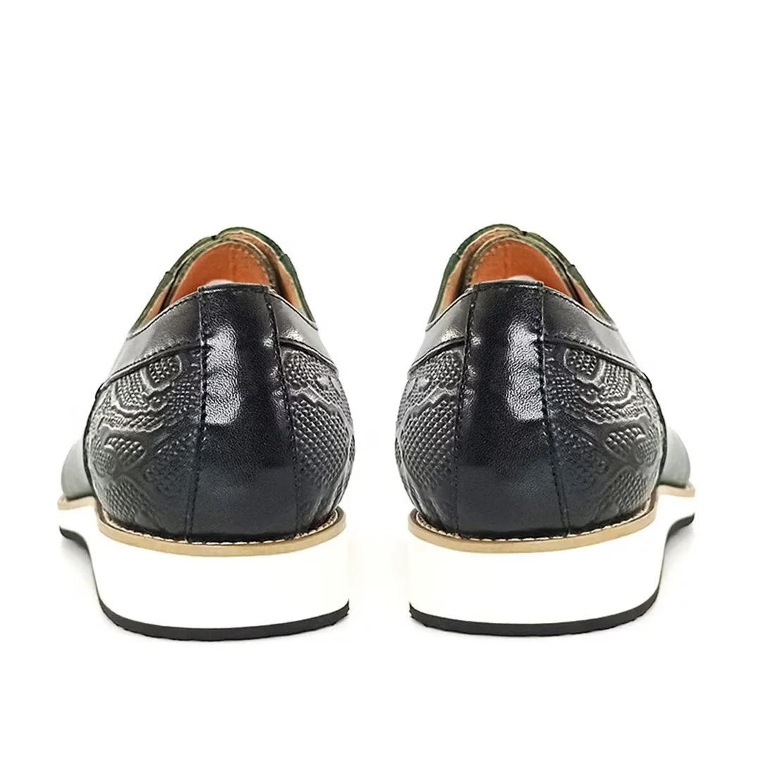 LeatherLux Square Toe Genuine Leather Casual Shoes