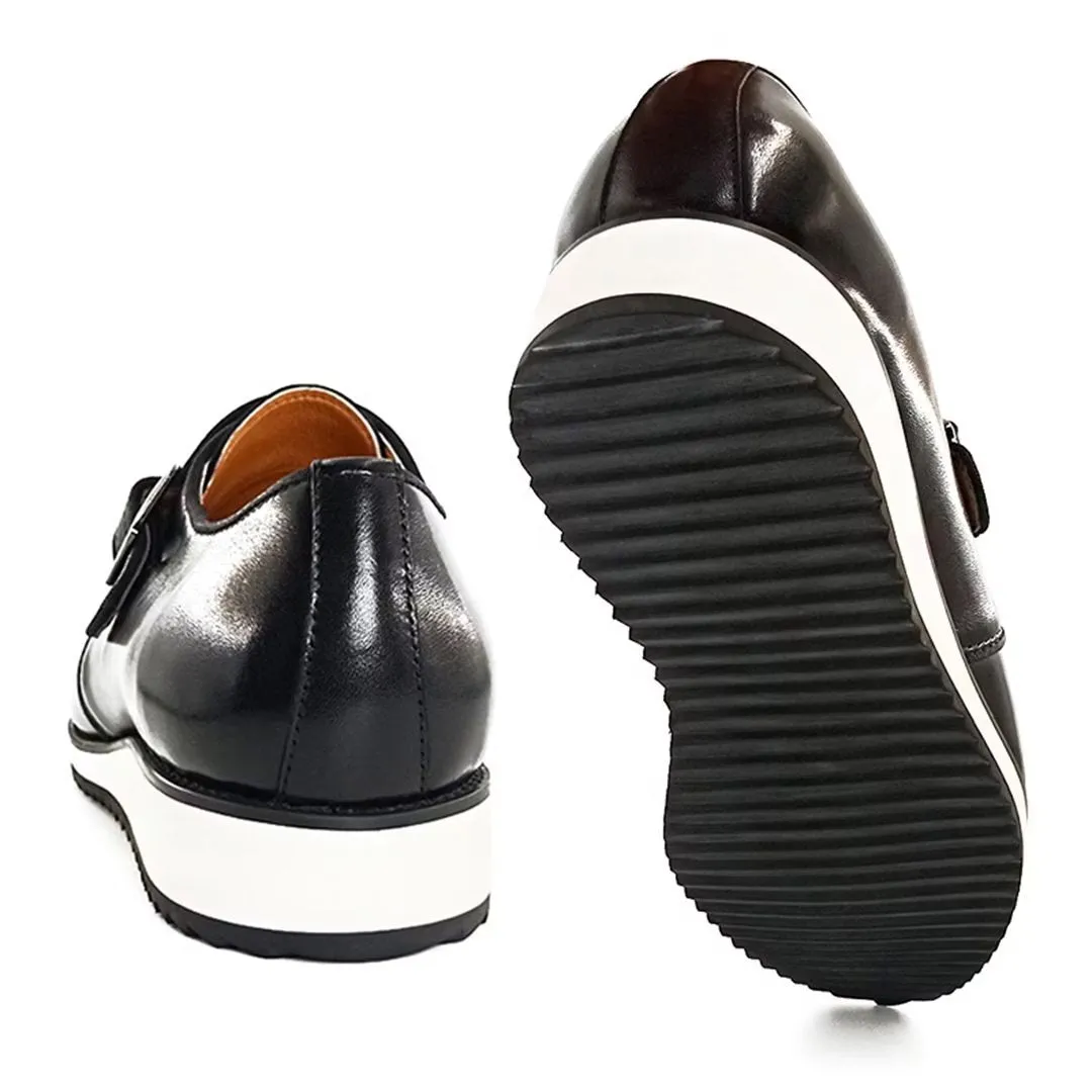 LeatherLux Square Toe Genuine Leather Casual Shoes