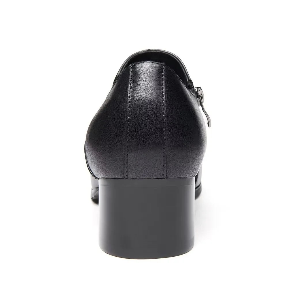 LeatherLuxe Chic Pointed Toe Slip-on Dress Shoes