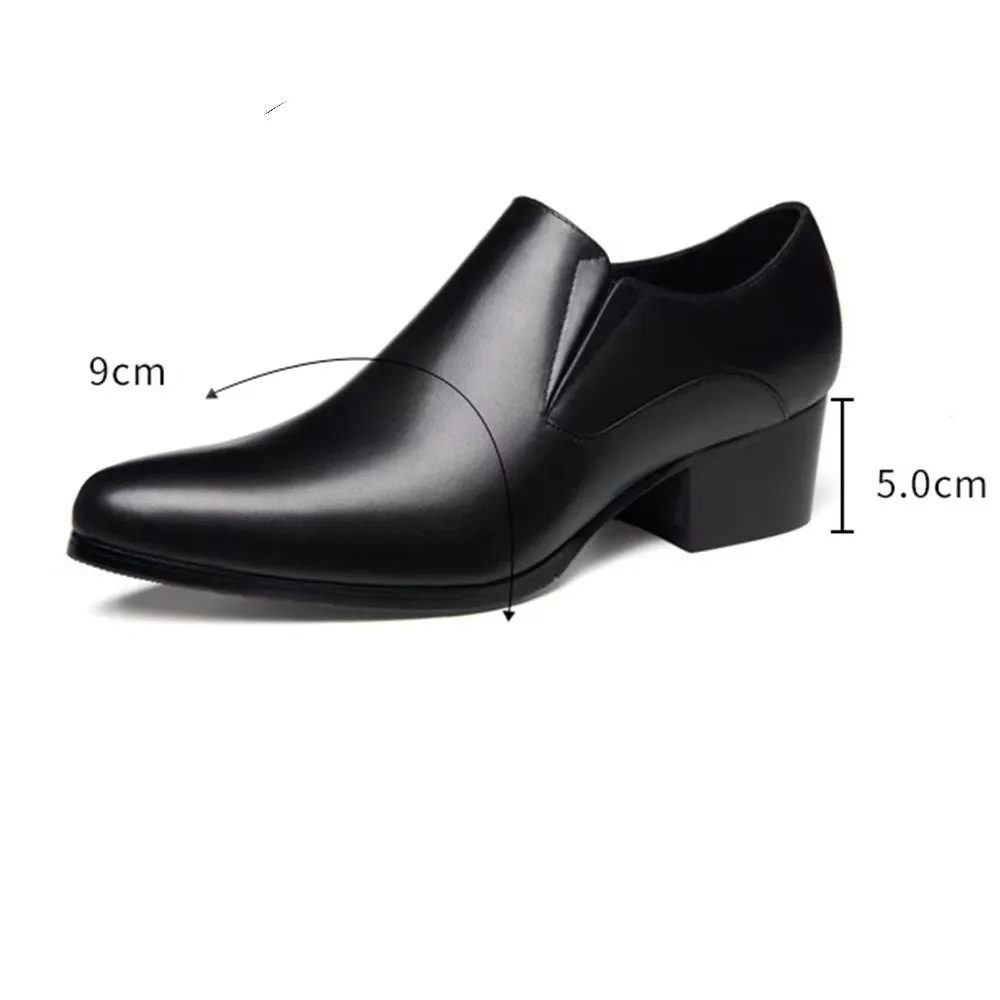 LeatherLuxe Chic Pointed Toe Slip-on Dress Shoes