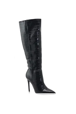 Liza Boots (Black Croc)