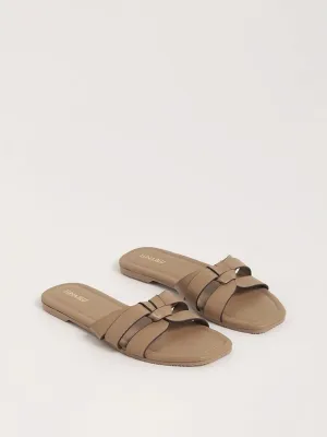 LUNA BLU Brown Double-Strap Sandals