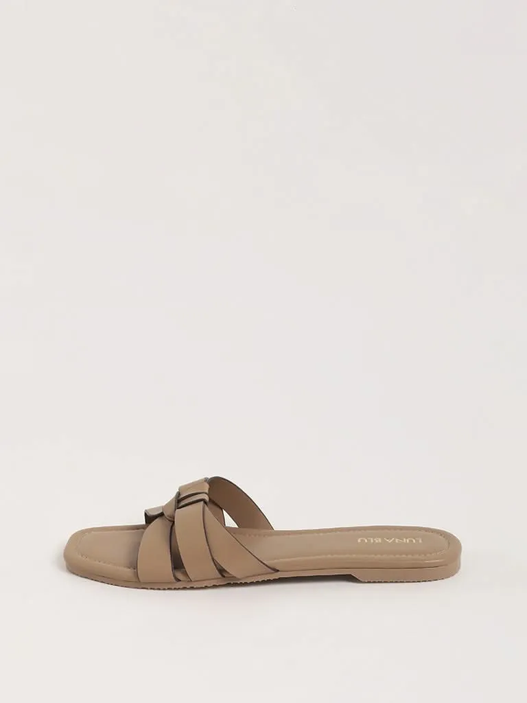 LUNA BLU Brown Double-Strap Sandals