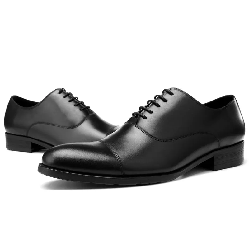 Men's Luxury Black Leather Oxfords