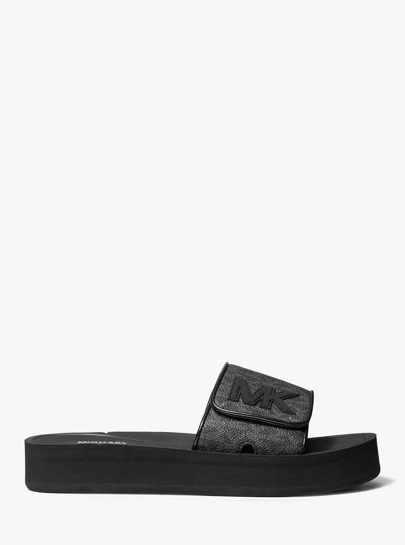 Michael Kors Logo Platform Slides, Black