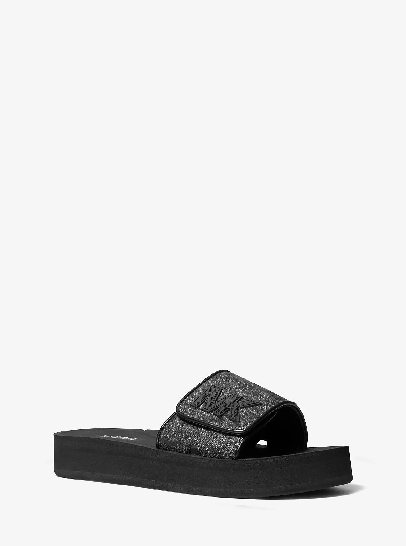 Michael Kors Logo Platform Slides, Black