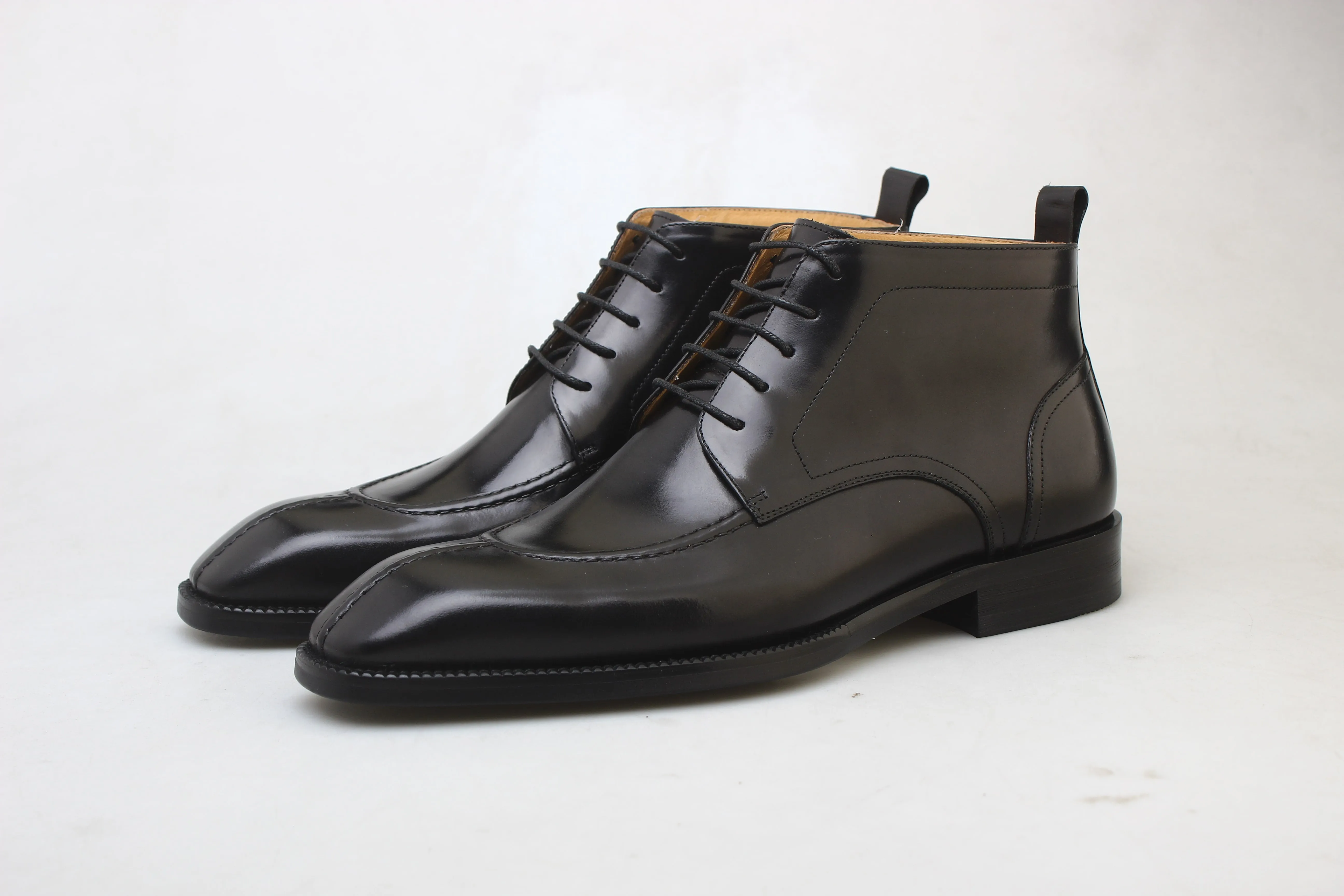 Midnight Noir Lace-Up Boots