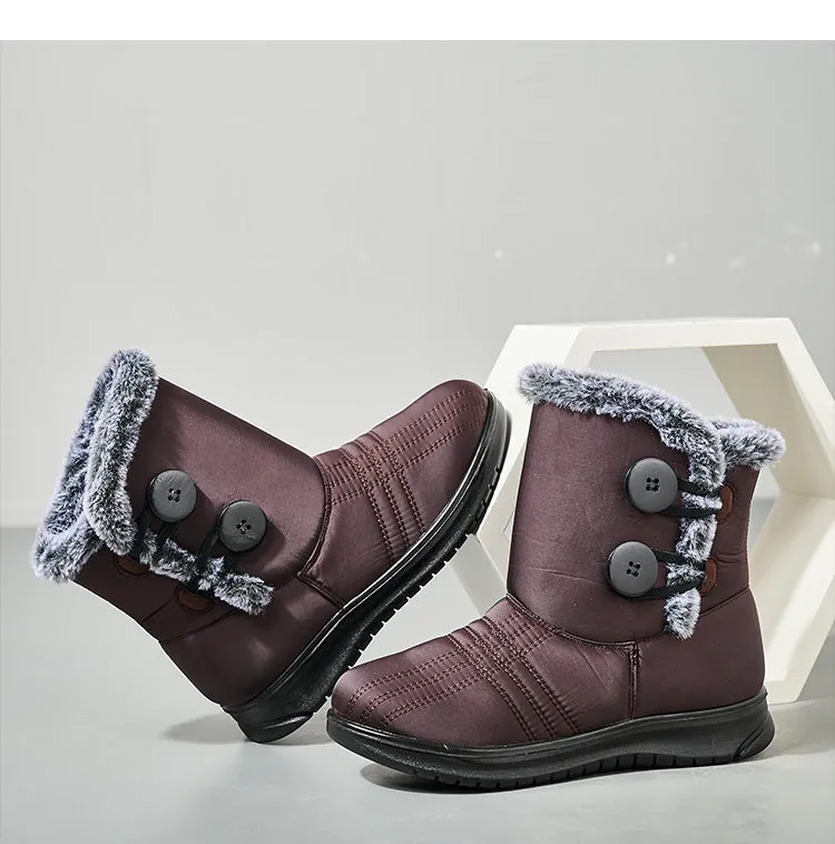 Owlkay Warm Waterproof Comfortable Soft High  Snow Boots