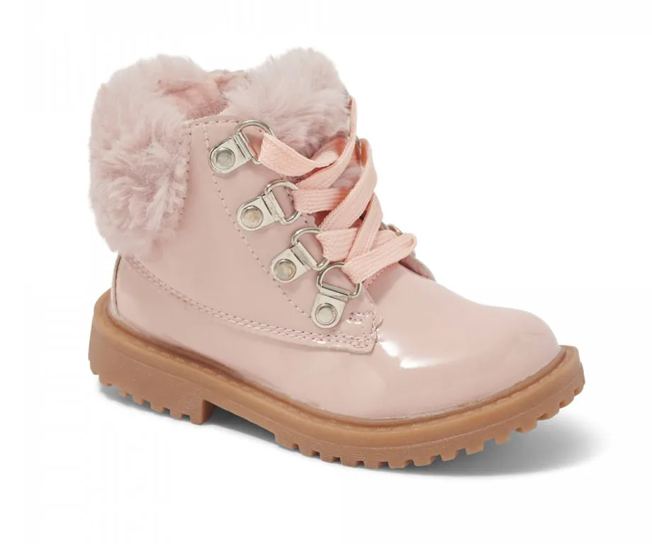 Patent Fur Boots a